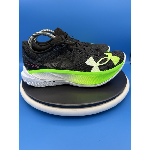 Under Armour Flow Velociti Elite 2 Men\'s 9 Black Green Running Shoes 3027205-005 main image 8
